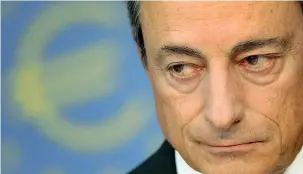  ??  ?? Presidente Mario Draghi, presidente della Banca centrale europea