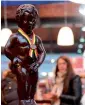  ?? AFP ?? A chocolate creation featuring the Manneken Pis displayed on the opening day of the Brussels Chocolate Fair. —