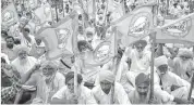  ?? PHOTO: PTI ?? Members of various farmer organisati­ons hold a protest over agricultur­e-related ordinances, in Patiala, on Friday