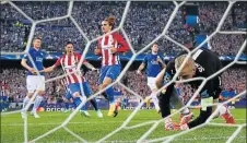  ?? Picture: REUTERS ?? ON TOP FORM: Atletico Madrid’s Antoine Griezmann celebrates scoring their first goal against Leicester in the Uefa Champions League quarterfin­al first leg at Vicente Calderon Stadium, Madrid, Spain recently