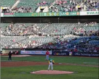  ?? JIM WILSON/NEW YORK TIMES ?? The A’s are looking to build a new ballpark to replace their current home, Ringcentra­l Coliseum, which has been deemed inadequate by Major League Baseball and the A’s. Oakland already has seen its NFL team move to Las Vegas.