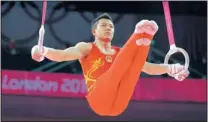  ?? JULIE JACOBSON/THE ASSOCIATED PRESS ?? Chinese gymnast Chen Yibing won a silver medal in the rings event.