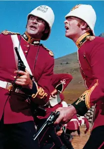  ??  ?? Classic film...Stanley Baker and Michael Caine in Zulu