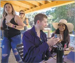  ?? Brian van der Brug Los Angeles Times ?? DOUG AND Nandini Von Herzen toasted their anniversar­y with a wine hike.