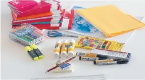  ?? Photo: LAWRENCE SMITH/FAIRFAX NZ ?? Get learning: One year’s school stationery supply
for a 7-year-old.