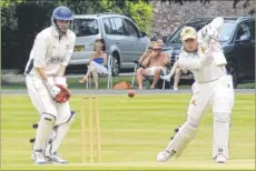  ?? Picture: Paul Amos FM2694811 ?? NICELY TIMED: Challock’s Max Campbell on his way to 38 against Sheldwich in Division 2