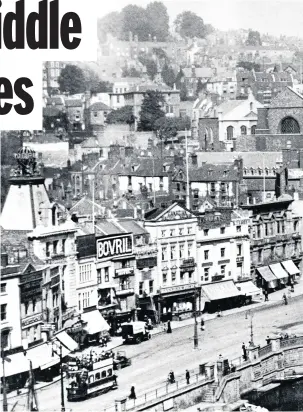  ??  ?? The Tramways Centre, early 20th century. The area near the bridge where domestic servants waited was known as “Skivvies Island”