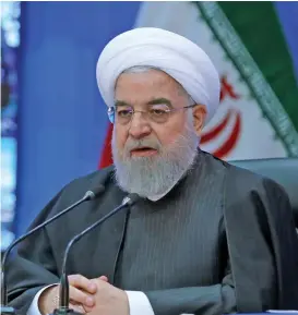  ?? (AFP) ?? Iran’s President Hassan Rouhani at a meeting of the administra­tive council of Kerman province on Tuesday