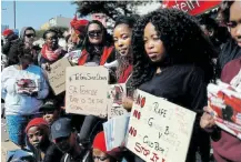  ?? Picture: ALON SKUY ?? MAKING THEIR PLIGHT KNOWN: Several protests have been held by women across the country to voice their anger about increasing cases of gender-based violence and femicide.