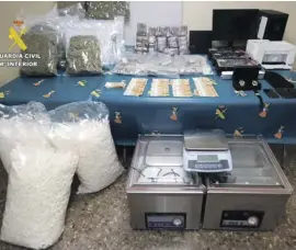  ?? Photo: Guardia Civil ?? Drugs and cash were seized