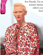  ??  ?? Tilda Swinton in Schiaparel­li Haute Couture Autumn/ Winter ’18, at the 75th Venice Film Festival