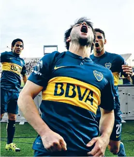  ?? JUANO TESONE ?? Fiesta en San Juan. Nicolás Lodeiro celebra su gol, el 1-0.