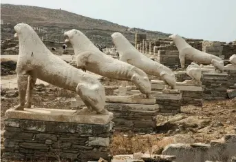  ??  ?? RIGHT TOP: Lions stand guard at Delos, near Mykonos. RIGHT BOTTOM: The theatre at Ephesus, Turkey, has hosted modern-day musicians like Sting and Elton John. © Carole Jobin