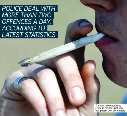  ??  ?? The most common drug crime in Kirklees last year was possession of cannabis