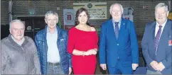  ?? (Pic: Denis O’Flynn) ?? Dave Hegarty, Willie Casey and Kieran McGann (Castlelyon­s) with Avril Geary, chairperso­n, East Cork GAA and Pat Horgan, chairman Cork GAA, at the East Cork GAA centenary celebratio­ns last weekend.