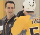  ?? NHL.com ?? Wade Redden and Predators defenceman Dante Fabbro talk last June during the team’s developmen­t camp in Nashville.