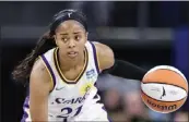  ?? KAMIL KRZACZYNSK­I – THE ASSOCIATED PRESS ?? Sparks point guard Jordin Canada was taken by the Storm as the fifth overall pick in the 2018WNBA draft out of UCLA.