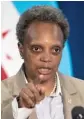  ??  ?? Mayor Lori Lightfoot