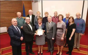  ??  ?? Sligo Stoma Support Group took the community Group Award, presented by Cllr. Chris McManus