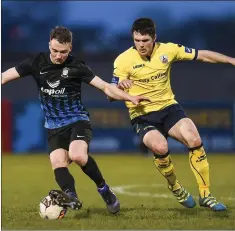  ??  ?? Davy O’Sullivan in action for Longford Town last season.