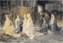  ?? ?? Escena de la aguada ‘Toma de hábito’, pintada por Sorolla en 1888.