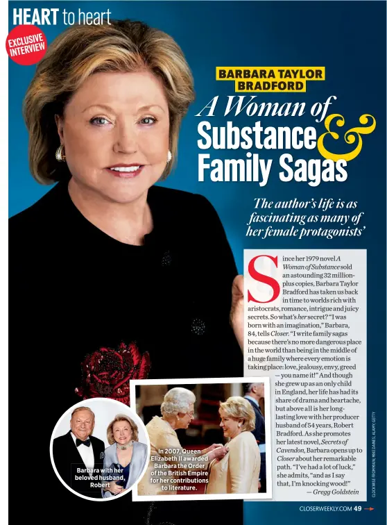  ??  ?? Barbara with her beloved husband,
Robert
In 2007, Queen Elizabeth II awarded
Barbara the Order of the British Empire for her contributi­ons
to literature.