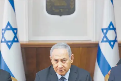  ?? Photo / AP ?? Benjamin Netanyahu decided he would take on the Defence portfolio after Avigdor Liberman resigned.