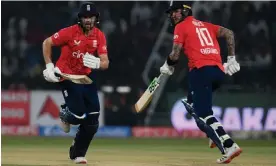  ?? World T20. Photograph: Aamir Qureshi/AFP/Getty Images ?? Phil Salt (left) and Alex Hales will be hoping to be Jos Buttler’s opening partner in the