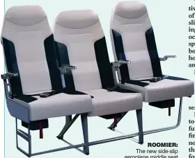  ??  ?? roomier: The new side-slip aeroplane middle seat