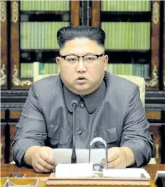  ?? GETTY IMAGES ?? North Korean leader Kim Jong-Un called U.S. President Donald Trump “mentally deranged.” North Korea also announced it could test an H-bomb in the Pacific Ocean.