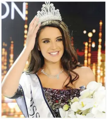  ??  ?? Newly crowned Miss Lebanon 2017, Perla El-Helou. (Photo courtesy: Social media)