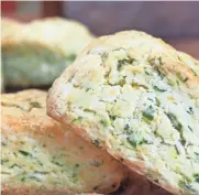  ?? MILLIGAN TERRI ?? These cheddar-herb scones can be made and frozen, then baked just before dinner.