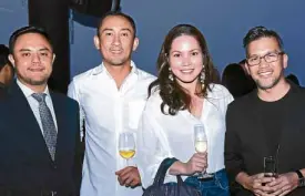  ??  ?? Rustan’s’ Paolo Tantoco, Mike and Reese Benedicto, and Franco Laurel