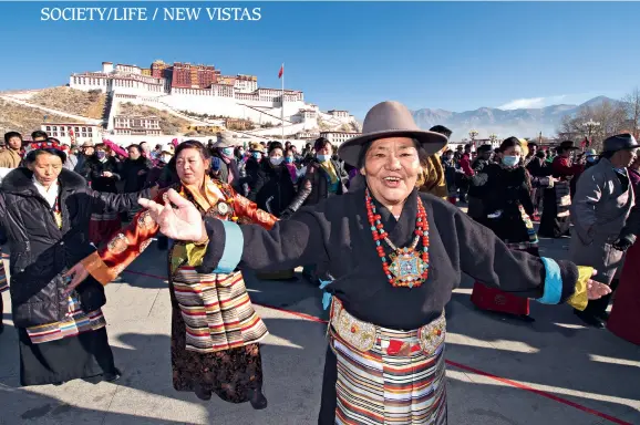  ??  ?? Ceringpe joins a celebratio­n event at the Potala Palace Square in February 2012.