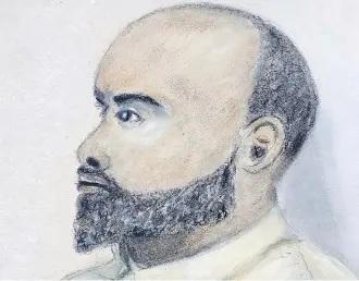  ?? JANICE FLETCHER ?? Edward Downey, shown in this court sketch, is on trial for two first-degree murders.