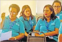  ?? Picture: JONACANI LALAKOBAU ?? Torika Taoi, left, with other participan­ts during a talanoa session last week.