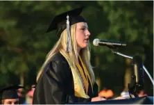  ?? ?? Abigail Hornbeck gives the second of two salutatory addresses.