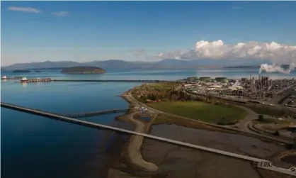  ?? ?? Tankers wait near an oil refinery in Anacortes, Washington. The US has banned Russian oil imports. Photograph: David Ryder/Getty Images