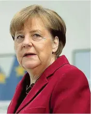  ??  ?? Die deutsche Kanzlerin Angela Merkel gibt sich zu Beginn der Gespräche optimistis­ch.
