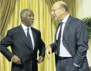  ?? Picture: Simphiwe Nkwali ?? Thabo Mbeki and Trevor Manuel, the architects of Gear, a strategy that emphasised austerity and debt reduction.