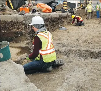  ?? PHOTOS: JULIE OLIVER ?? The bodies of Rideau Canal diggers who died from malaria and cholera almost 200 years ago were uncovered about a metre below Queen Street during LRT constructi­on in 2013.