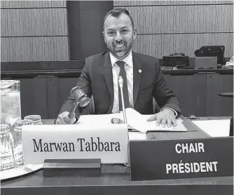  ?? FACEBOOK ?? Marwan Tabbara as chairman of the human rights subcommitt­ee.