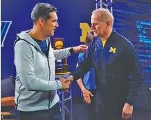  ?? THE ASSOCIATED PRESS ?? Villanova men’s basketball coach Jay Wright, left, and Michigan coach John Beilein lead their teams into the national championsh­ip game tonight in San Antonio.