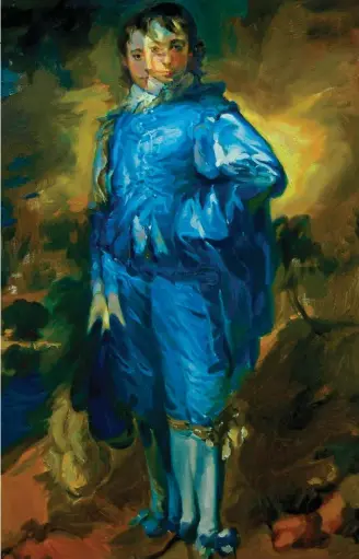  ??  ?? O Rapaz Azul, de José de Almeida Pereira, é uma reinvenção de Blue Boy, de 1779, do pintor britânico Thomas Gainsborou­gh