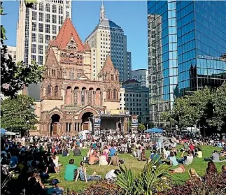  ?? SHAUN KENNEDY ?? Summer is an active time in Boston, with free outdoor concerts such as this one in Copley Square.