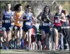  ?? MATT BATES — ENTERPRISE-RECORD ?? Chico State’s Jack Emanuel (far right) leads a pack of runners during the NCAA Division II Cross-Country Championsh­ips on Saturday at Haggin Oaks Golf Club in Sacramento.