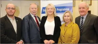  ??  ?? Councillor Chris MacManus, Cathaoirle­ach Sligo County Council Councillor Seamus Kilgannon, Brenda Hegarty Special EU Programmes Body, Linda Ervine Turas Project East Belfast Mission, Tony McLoughlin TD.