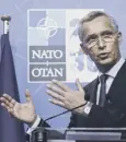  ??  ?? 0 Warning: Nato secretary general Jens Stoltenber­g