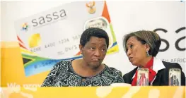  ?? Picture: DANIEL BORN ?? NOT MY FAULT: Virginia Petersen, right, makes a point to Bathabile Dlamini, minister of social developmen­t