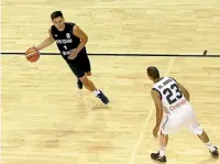  ?? GETTY IMAGES ?? Reuben Te Rangi takes up ball up court for New Zealand against Jordan in Christchur­ch on Thursday.